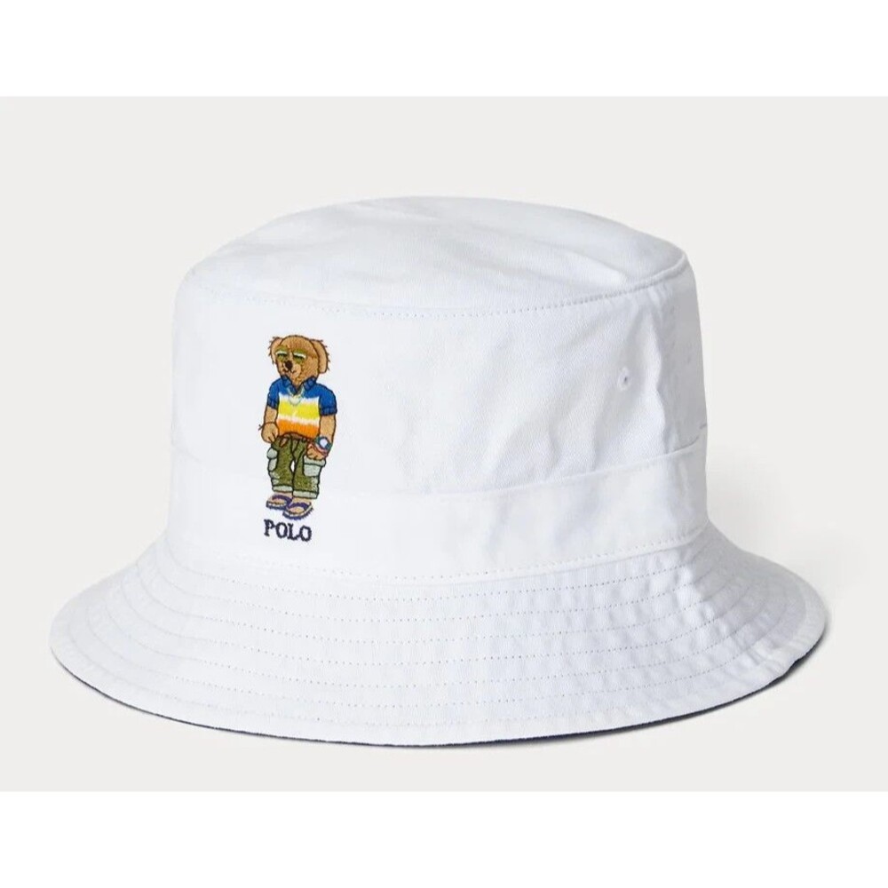 NWT Polo Ralph Lauren Men's Hat  L/XL Polo Bear Chino Bucket